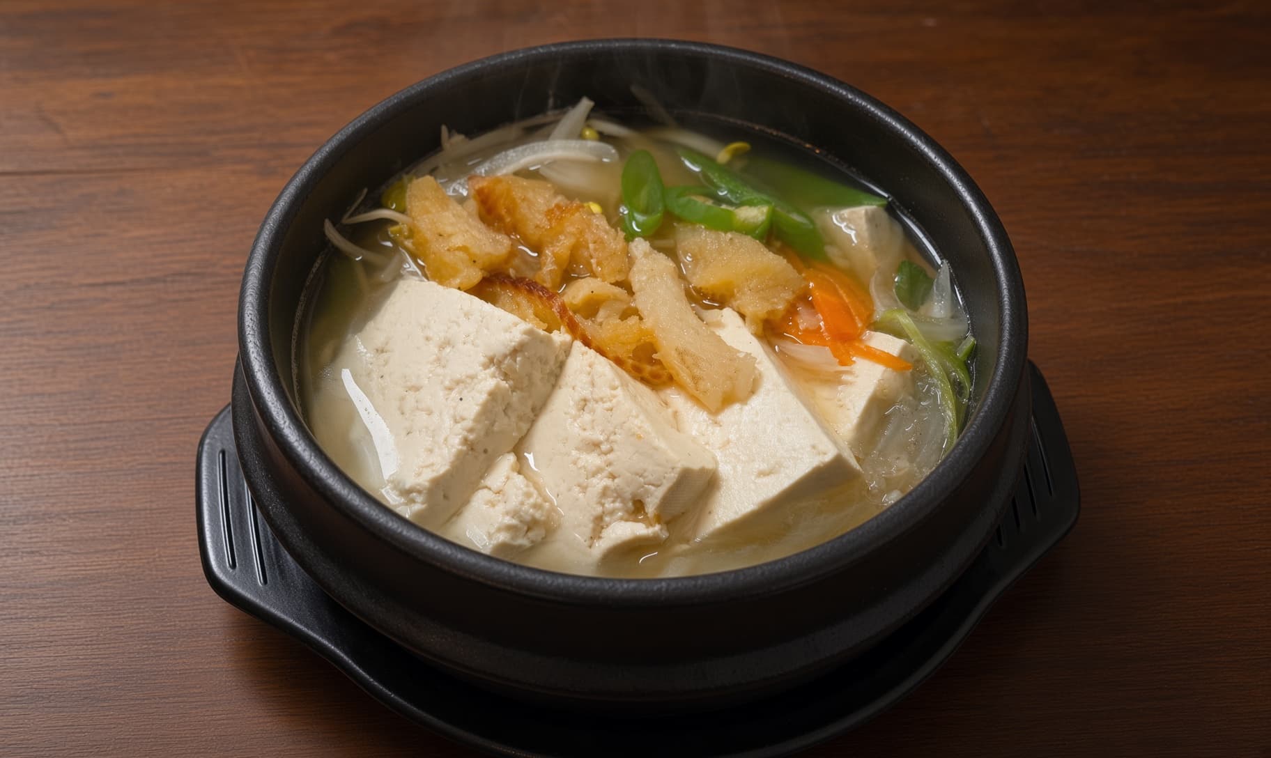 Tofu-mushroom soup, vegan